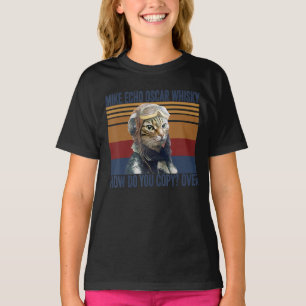 Cat Pilot Mike Echo Oscar Whisky Costume Gift T-Shirt