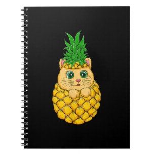 Cat Pineapple Cute Cat Lover Summer Fruit Gift Notebook