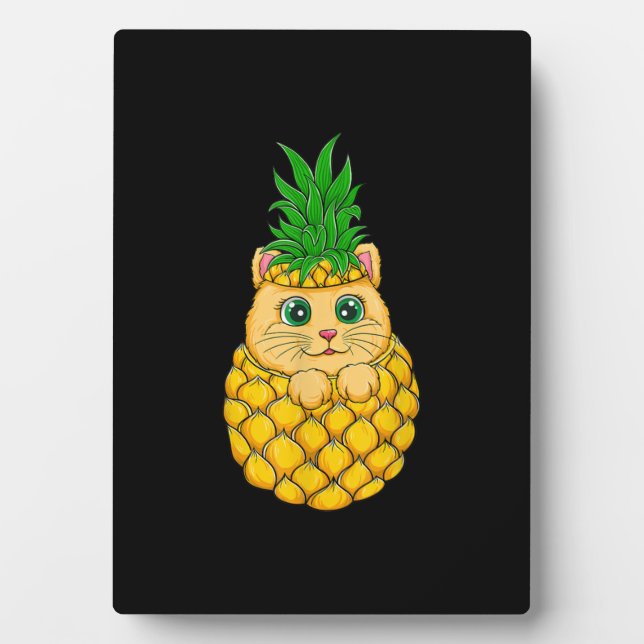 Cat Pineapple | Cute Cat Lover | Summer Fruit Gift Plaque (Front)
