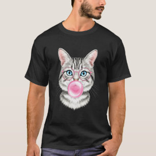 Cat Pink Bubble Gum cute cat lovers for women gift T-Shirt