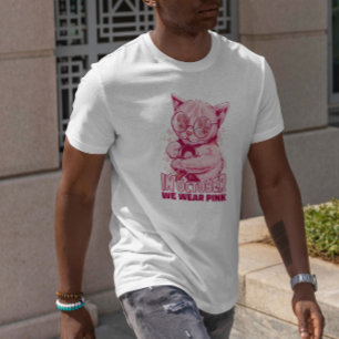 Cat Pink Ribbon T-Shirt