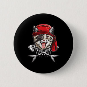 Cat Pirate Boys Men Jolly Roger Flag Skull And Cro 6 Cm Round Badge