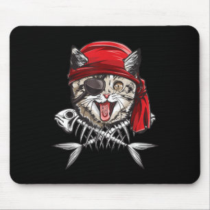 Cat Pirate Boys Men Jolly Roger Flag Skull And Cro Mouse Mat