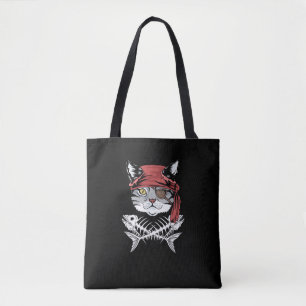 Cat Pirate Funny Cat Pirate Halloween Tote Bag