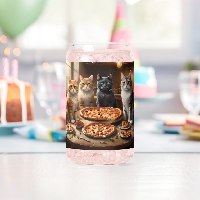 Cat Pizza Night, Can Glass (Insitu (Birthday))