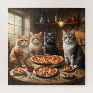 Cat Pizza Night, Jigsaw Puzzle
