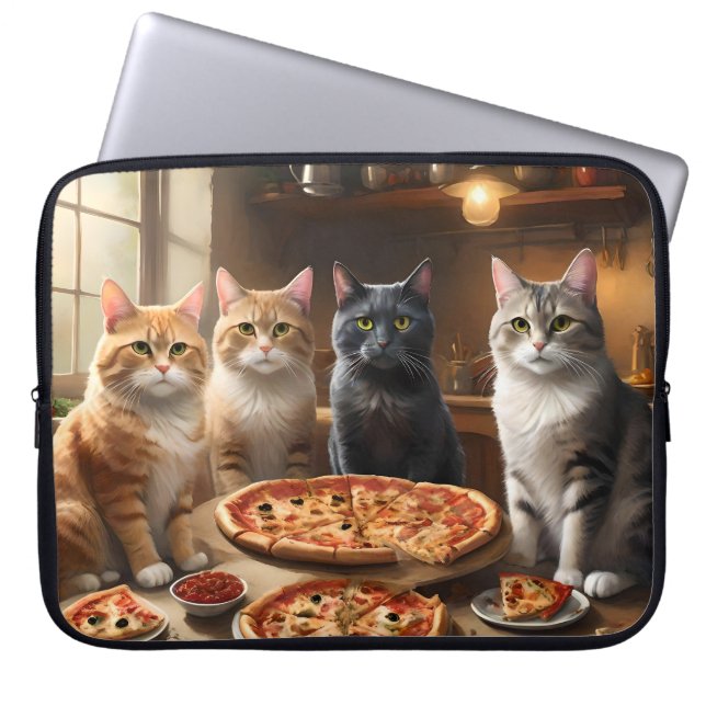 Cat Pizza Night,  Laptop Sleeve (Front)