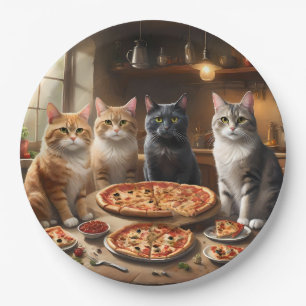 Cat Pizza Night, Paper Plate