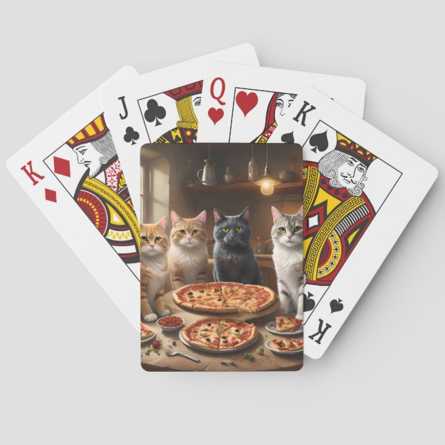 Cat Pizza Night, Playing Cards (Back)