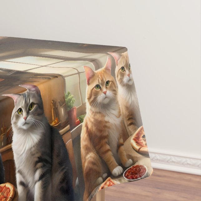Cat Pizza Night, Tablecloth (In Situ)