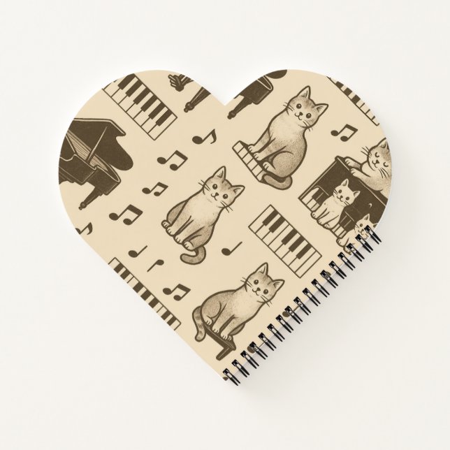 Cat Planner on a Faded Piano Notebook (Back)