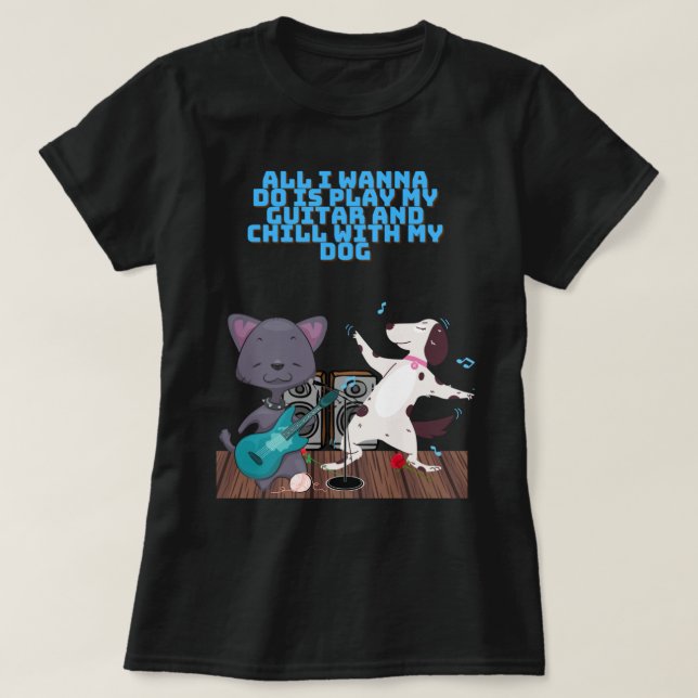 CAT PLAY GUITAR T-Shirt (Design Front)