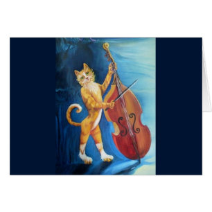 Cat Playing a Fiddle Greeting Card
