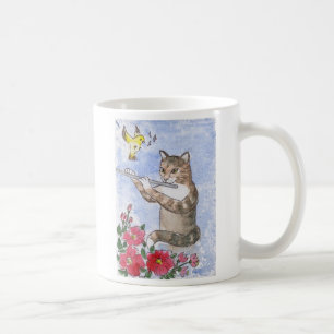 Cat Playing a Flute Coffee Mug