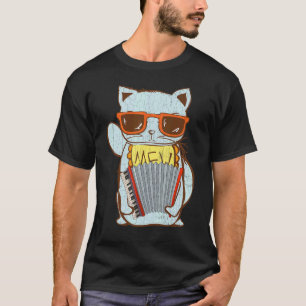Cat Playing Accordion  Accordions Player Graphic T-Shirt