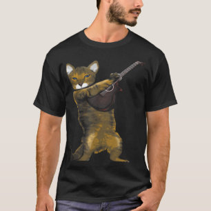 Cat Playing Acoustic Guitar Musician T-Shirt