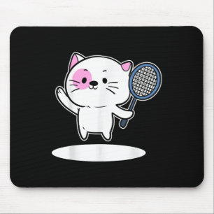 Cat Playing Badminton Badminton Player For Men Wom Mouse Mat