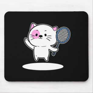Cat Playing Badminton Badminton Player For Men Wom Mouse Mat