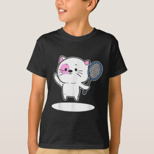 Cat Playing Badminton Badminton Player For Men Wom T-Shirt