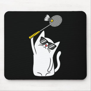 Cat Playing Badminton Shuttle Player Lover Coach G Mouse Mat