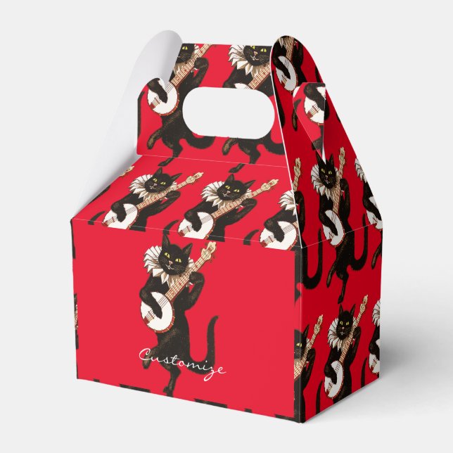 Cat playing Banjo Thunder_Cove Favour Box (Front Side)