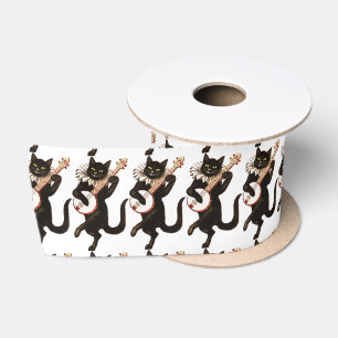 Cat playing Banjo Thunder_Cove Satin Ribbon