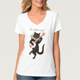 Cat playing Banjo Thunder_Cove T-shirt