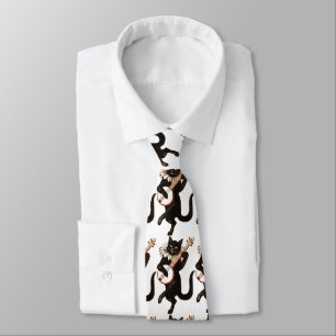 Cat playing Banjo Thunder_Cove Tie