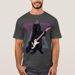 Cat playing bass guitar 1 T-Shirt