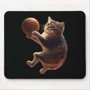 Cat Playing Bysketbyll Fun Cats Mum Meow Kitty Fun Mouse Mat