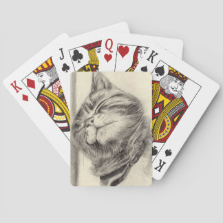 cat playing cards