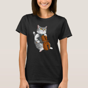 Cat Playing Cello Violin musical instrument T-Shirt