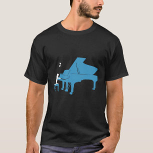Cat Playing Grand Piano Concert Cute Funny T-Shirt