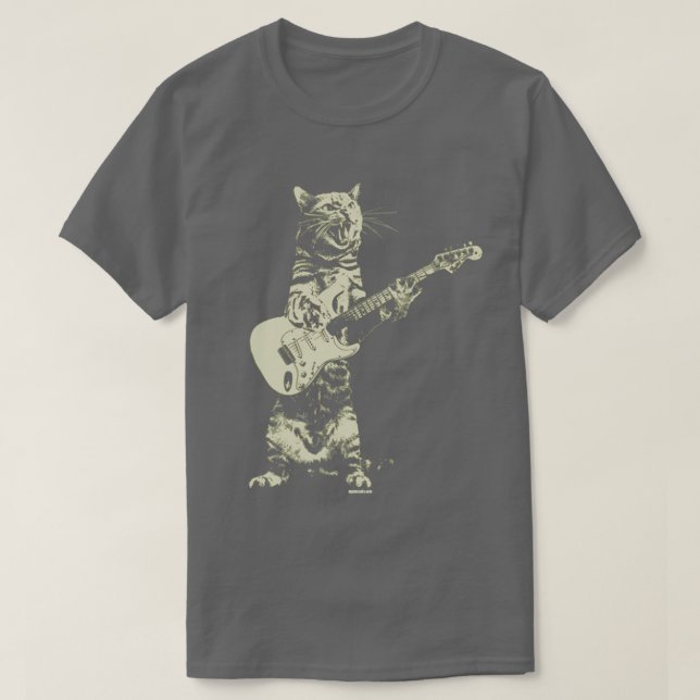 Cat playing guitar 4 T-Shirt (Design Front)
