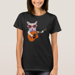 Cat Playing Guitar Cat Playing Acoustic Guitar T-Shirt