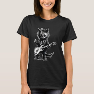 Cat Playing Guitar Kitten Plays Guitarist Rockstar T-Shirt
