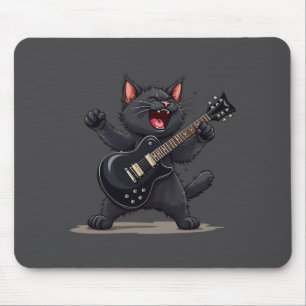 Cat Playing Guitar Rock And Roll Rock Star Funny  Mouse Mat
