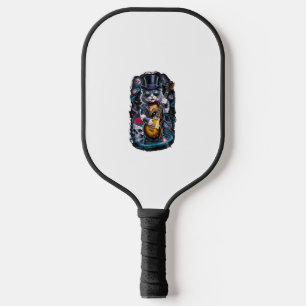 Cat Playing Guitar Rock & Roll 80s 90s Rock Band C Pickleball Paddle