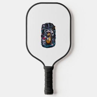 Cat Playing Guitar Rock & Roll 80s 90s Rock Band C Pickleball Paddle