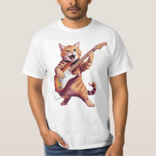 Cat Playing Guitar Rock T-SHIRT