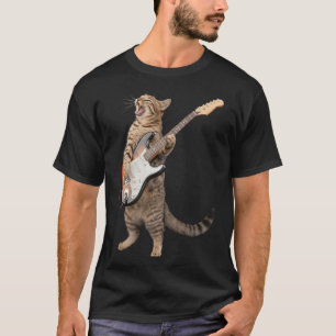 Cat Playing Guitar Shirt Kids Men Women Rock And R