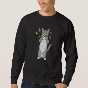 Cat Playing Harmonica Harmonicist Sweatshirt