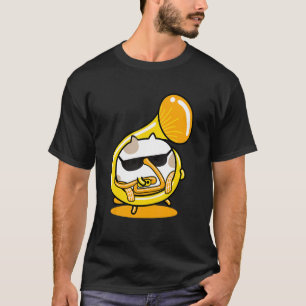 Cat Playing Music Instrument French Horn T-Shirt