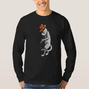 Cat Playing Oboe Cool Animal Pipe Musician Love T-Shirt