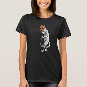 Cat Playing Oboe Cool Animal Pipe Musician Love T-Shirt