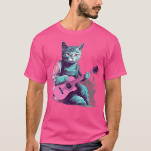 Cat Playing On Acoustic Guitar T-Shirt
