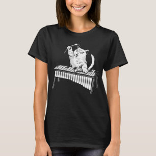 Cat Playing Percussion Musical Instrument Xylophon T-Shirt