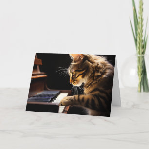 CAT PLAYING PIANO BIRTHDAY FRIEND GREETING CARD