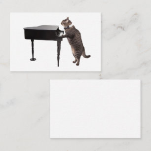 Cat Playing Piano Business Card