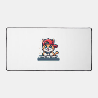 Cat Playing Piano Design for Music and Cat Lovers  Desk Mat